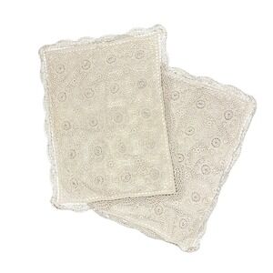 JcPenney Home‎ Collection Crochet Cotton Pillow Shams Standard 2 Set
